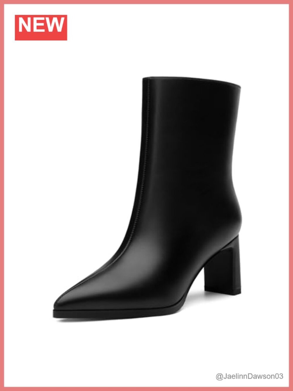 Women's Pointed Toe Ankle Boots - Retro Chunky Block Heel Faux Leather